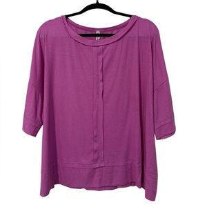 Women's Pink Casual Top- Short Sleeve (Size 1X)